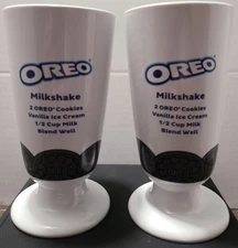 Mondelez OREO Milkshake Glasses w/ Recipe Listed On Glass