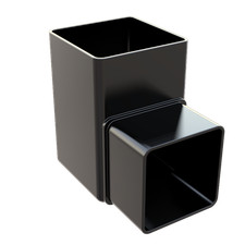 uPVC Black 65mm Square Downpipe 90deg Bend - Freefoam Freeflow