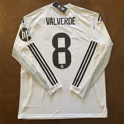 メンズ ホーム オーセンティック ユニフォーム25/26 Valverde #8 adidas Real Madrid 25/26 Home Jersey VALVERDE #8 Long Sleeve