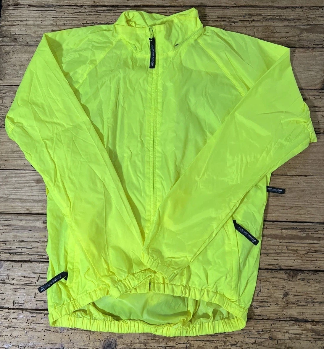 Preformance Men’s Size M Yellow Windbreaker Jacket W/ Detachable Hood