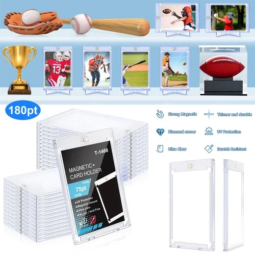 Slim 35/55/75/100/130pt Magnetic Card Holder One Touch Card Holder UV Protectors