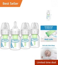 Dr. Brown's 2 oz Anti-Colic Baby Bottles with Preemie Flow Nipples - 4 Pack