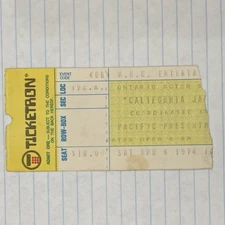 RARE Original 1974 California Jam Ticket Stub In Ontario With Black Sabbath&More