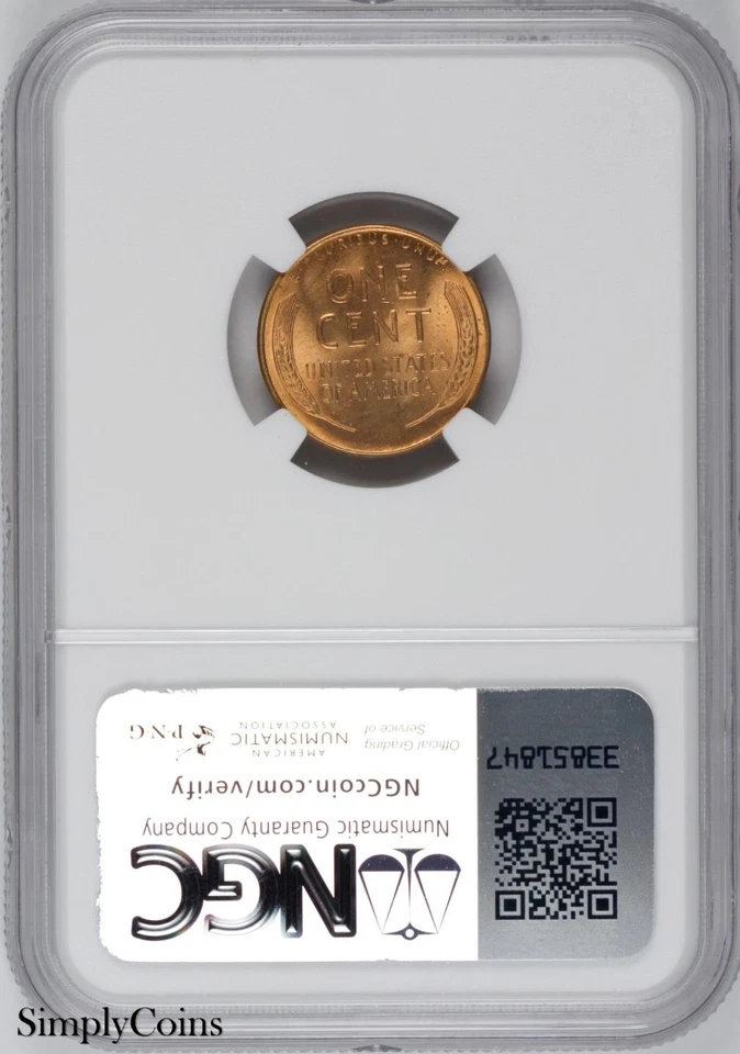 1950-S Lincoln Wheat Penny NGC MS67 RD BU Uncirculated Cent GEM - Image 2 of 2