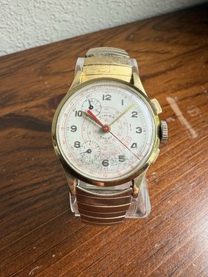 Cimier Sport 1950s Chronograph Telemeter Swiss Manual Watch Working