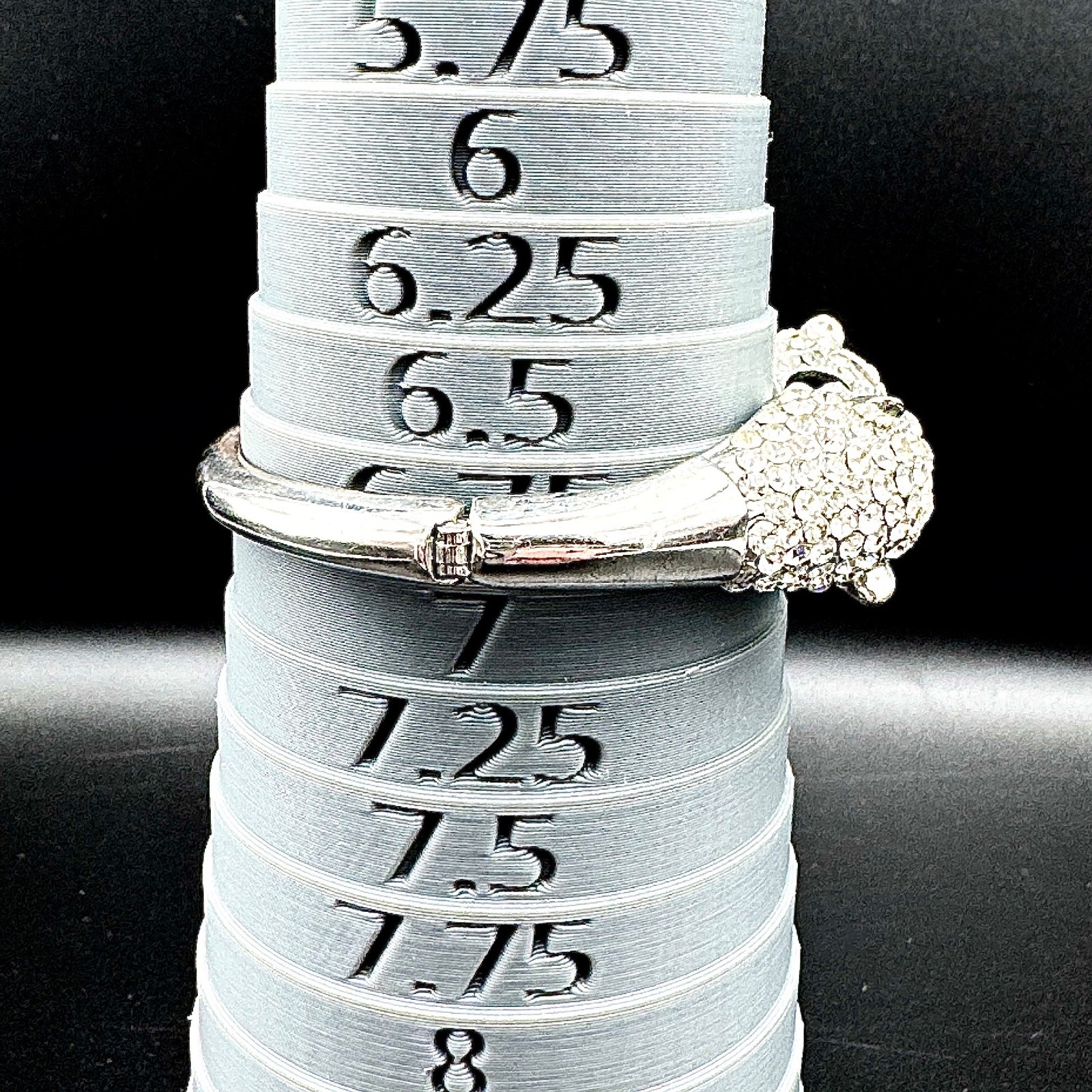 Double Leopard Head Rhinestone Statement Bracelet… - image 6