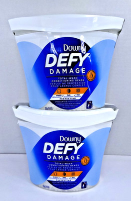Downy Defy Damage Total Wash Conditioning Beads Unscented 19.5oz  X 2 Sealed