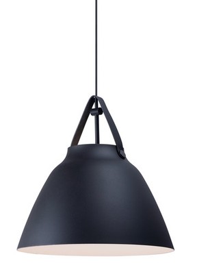 Tan Leather   Black One Light Pendant from the Nordic Collection