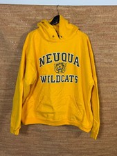Vintage The Cotton Exchange Neuqua Wildcats Yellow Hoodie Made in USA Size XL