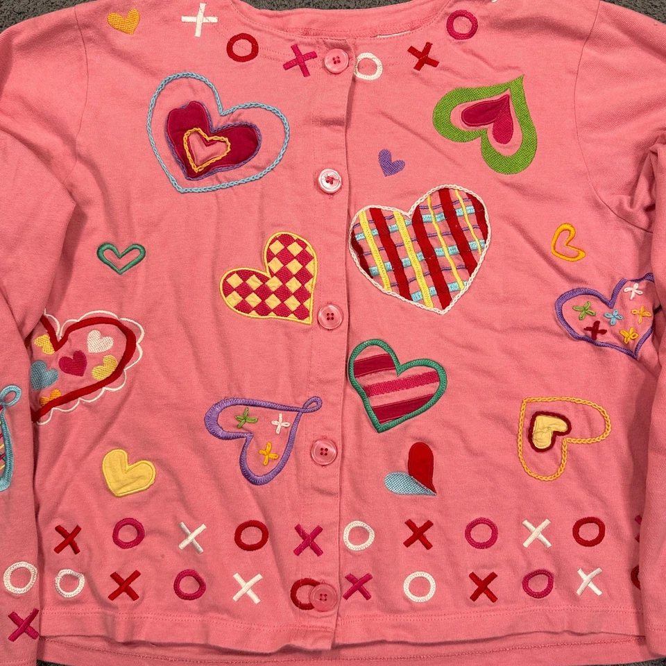 De Colección Michael Simon Lite Suéter Mujer Grande Crop Rosa Cárdigan Corazones de San Valentín Foto 2 de 4