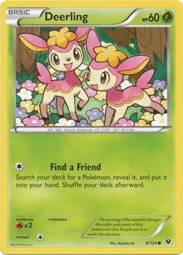 Deerling - 8/124 - Common - Damaged - XY Fates Collide