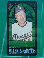2021 Topps Allen & Ginter DUKE SNIDER Stained Glass Mini #88 SSP Only 25 Made