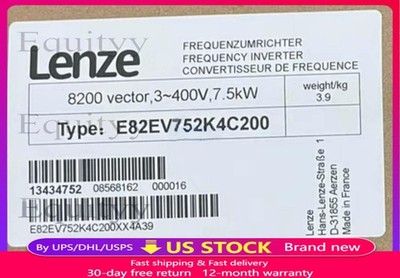 E82EV752K4C200 NEW LENZE E82EV752_4C200 Inverter 8200 Vector 7.5kW
