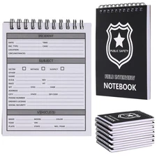 12 Pcs Public Safety Police Field Interview Notebook Report Notepad for Law E...