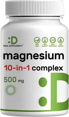 Magnesium Complex 500Mg, 240 Veggie Capsules   10-In-1 Glycinate, Citrate, Malat