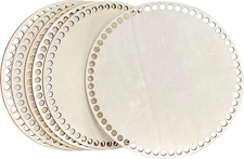6-Pack 9 Inch Basket Bottom for Crochet Unfinished Wooden round Weaving Knitting