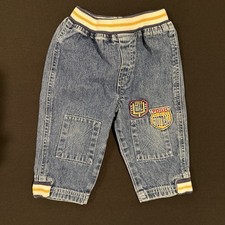 Y2K Winnie The Pooh Denim Patch Work Pants Kids 12M
