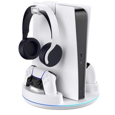 NEWDERY for PS5/Slim/Pro Stand Console Charging Station PlayStation 5 Console