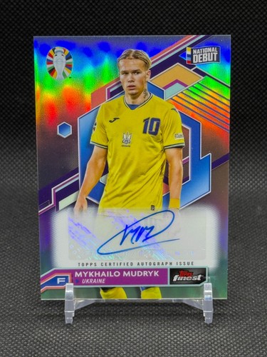 Mykhailo Mudryk 2023 Finest UEFA Euro 2024 National Debut Rookie Auto RC Ukraine