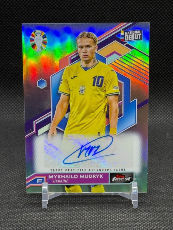 Mykhailo Mudryk 2023 Finest UEFA Euro 2024 National Debut Rookie Auto RC Ukraine