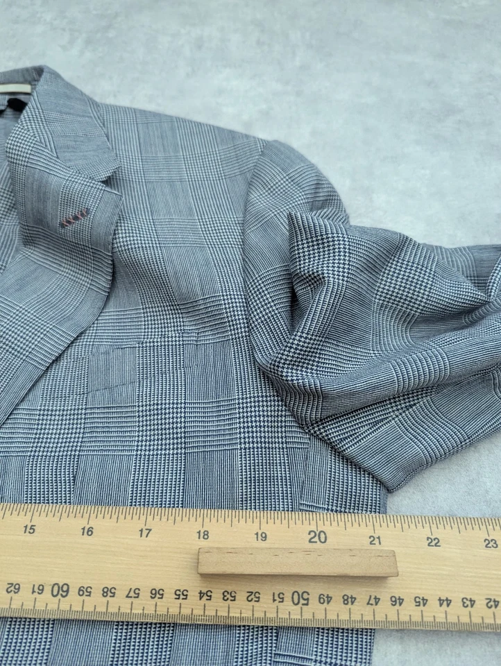 Chaqueta Thomas Rosa Para Hombres 42 Gris Lana Pata de Gallo Blazer Inteligente Clásico Preppy Fox Foto 4 de 4