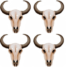4Pcs Western Long Horn Cow Balloons/37Inch Cowboy Longhorn Aluminium Foil Bal...