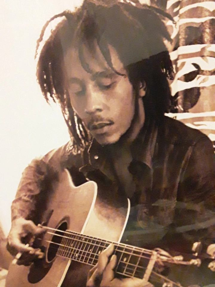 Guitarra estilo Bob Marley Sephora 17x11" impresión litográfica artística *sin marco* Foto 2 de 4