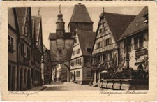 Old postcard Rothenburg Rodergasse with St. Mark's Tower GERMANY (1076878)