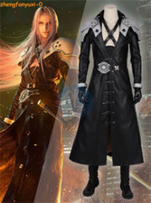 Final Fantasy VII Remake Sephiroth Cosplay Costume Men Windbreaker Shoes Outfits
