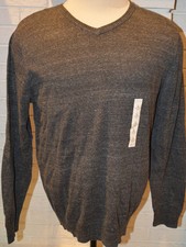 Men's Sonoma Iron Gray Long Sleeve V-Neck Lightweight Pullover Sweater M - 2XLT