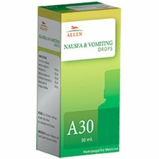 Allen A30 Nausea  Vomiting Drops 30ml Motion Travel Sickness, Headache,