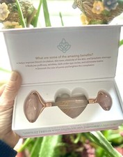 Mikacare 2 en 1 Rouleau Quartz Rose et Gua Sha Jade Visage Sculpt Outil de Massage NEUF