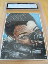 SASHA THE WALKING DEAD ARTIST AUTOGRAPH 2015 ACEO ART PRINT GRADED 10