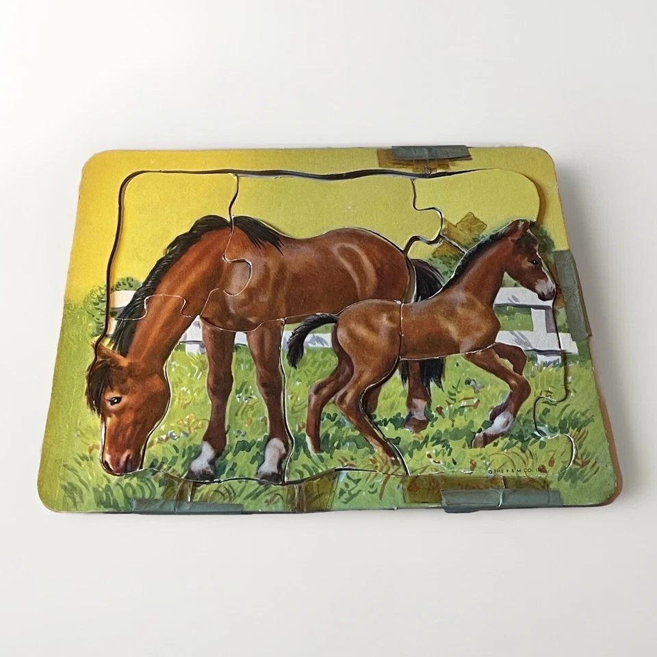 VINTAGE 1949 PLATT & MUNK 4 DIE CUT PUZZLES BABY FARM ANIMALS Complete- Read - Image 3 of 4