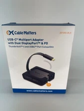 Cable Matters USB-C Multiport Adapter with Dual DisplayPort & PD - 201055-BLK