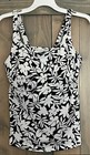 Women's  Lands End Xtra Life Tankini Swimsuit Top Black White NEW NWT 12 Mast