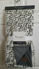 Koolaburra by UGG Faux Fur Throw ROSIE WILD DOVE 50x70 Gray Off-White NWT