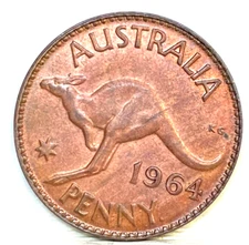 AUSTRALIA 1964 M. PENNY EXCELLENT COLOURS  SPECTACULAR CHOICE UNC GEM CV $150.00