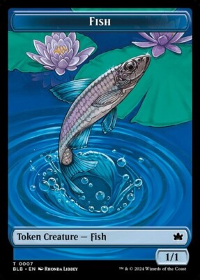 Fish - Bird 0007-0011 Double Sided Token Bloomburrow Token MTG Near Mint