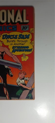 NATIONAL COMICS #32 QUALITY MAY 1943 UNCLE SAM BUDDY ON BATTLESHIP WW2 COVER - Picture 2 of 11