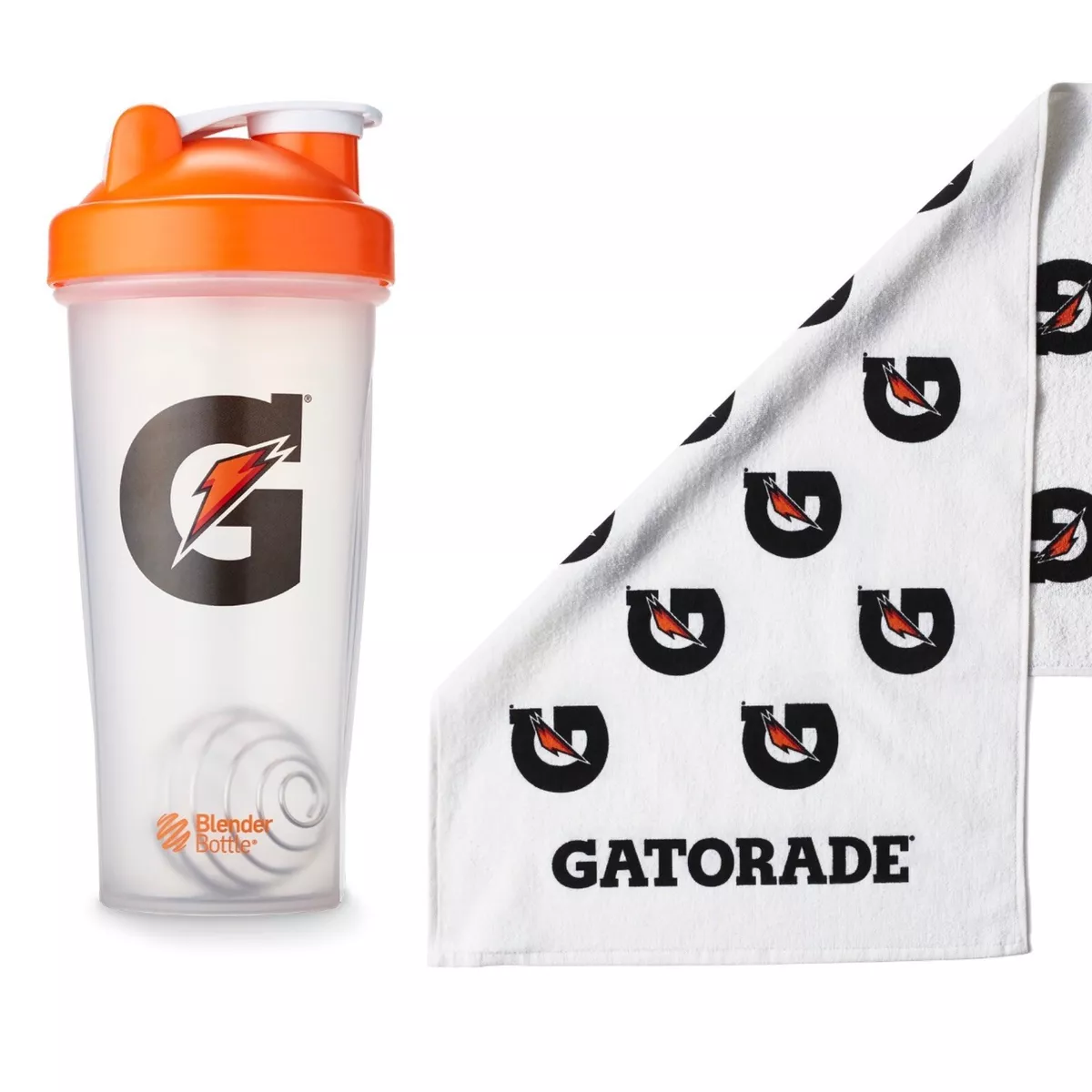 Gatorade Blender Bottle 28oz and Gatorade Sports Towel 16”x25”