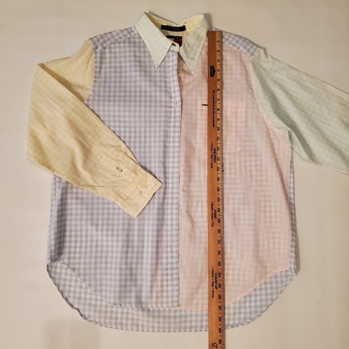 Vintage Tommy Hilfiger Womens Size 14 Gingham Pastel Color Block Long Sleeve - Picture 7 of 7