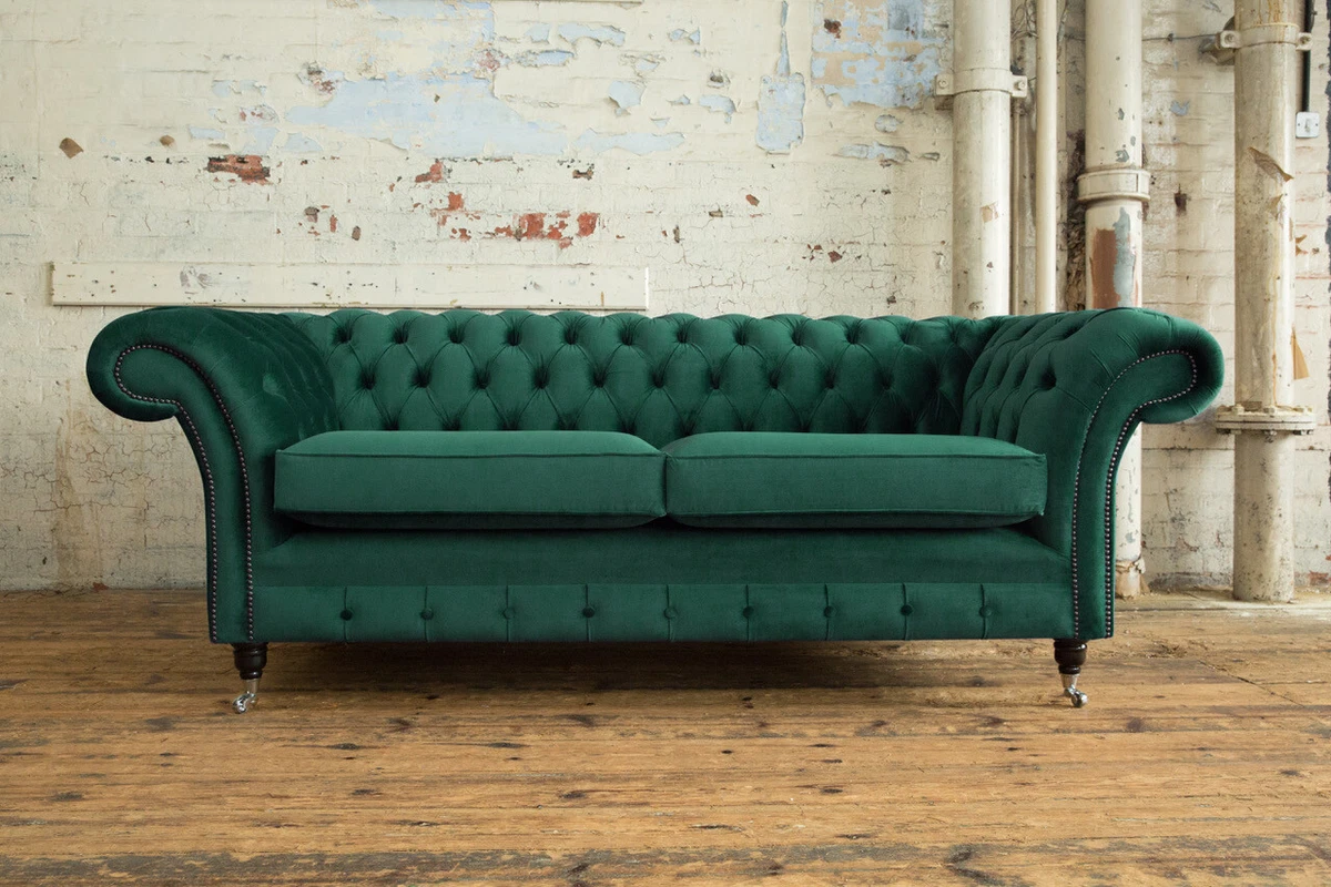 Green velvet 2024 sofa ebay