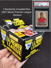 2001 MERLIN'S PREMIERE LEAGUE Stickers Box (Unsealed) Look for Thierry Henry b2