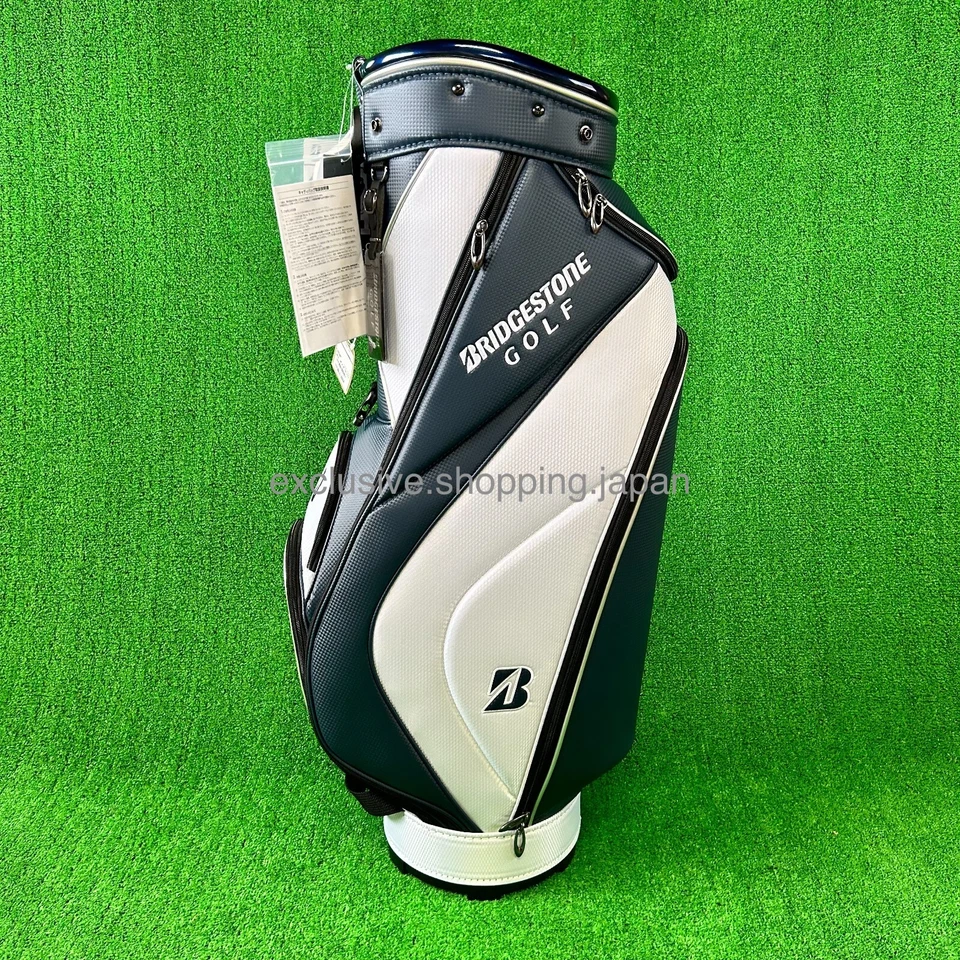 Bolsa de carrinho de golfe BRIDGESTONE 9 x 47 polegadas 5 vias 2024 modelo leve azul marinho/branco - Imagem 3 de 4