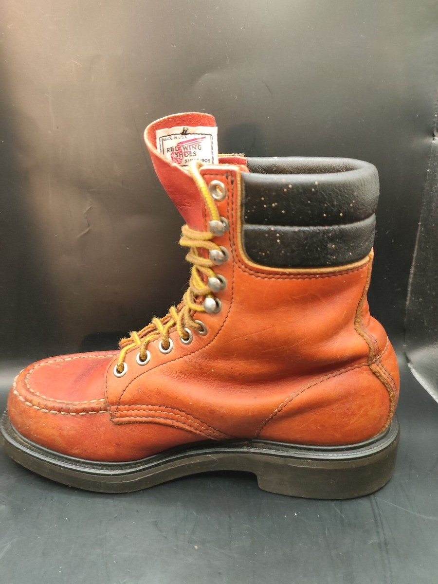 RED WING SHOES オレンジレザーシューズ Vintage RED WING 404 Leather Moc Toe Super Sole MEN'S Work Boots