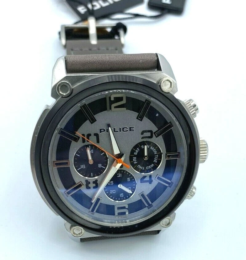 Police Orologio analogico al quarzo unisex per adulti con cinturino in acciaio inox PL16035MSRW.04MM, multicolore, Bracciale