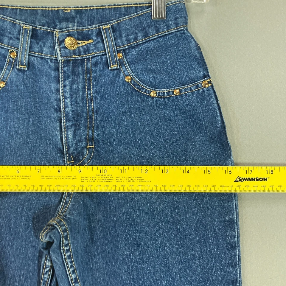 Flare Jeans 90s Y2K Girls 12 Jeans Bell Bottoms Studded Jordache Bareback Denim  - Image 3 of 4