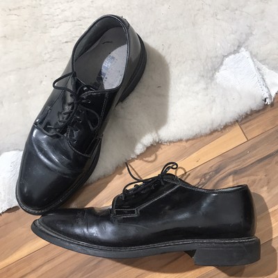 bates patent leather military shoes