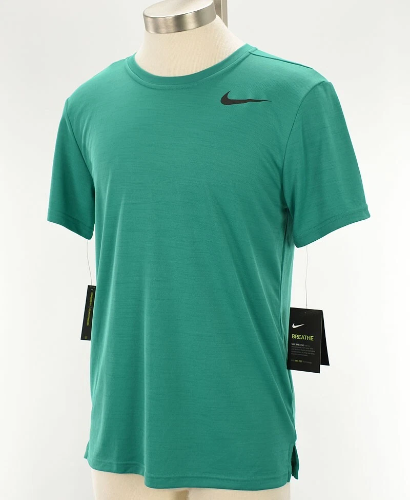 NIKE Mens Neptune Green SUPERSET Training T Shirt SMALL Moisture Wicking NWT
